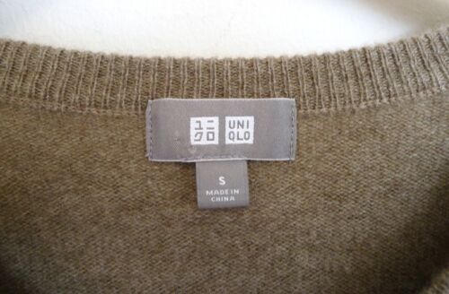 UNIQLO 100 % Kaschmir V-Ausschnitt Pullover Pulli meliert hellbraun S neu ohne Etikett $ 99 - Bild 4 von 7