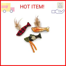 SmartyKat (3 Count Fish Friends Crinkle Catnip Cat Toys - Multi Color, 3 Count