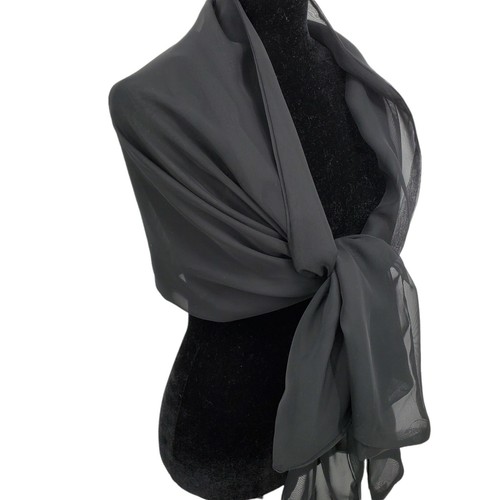 Cejon Black Chiffon Scarf Wrap Evening 