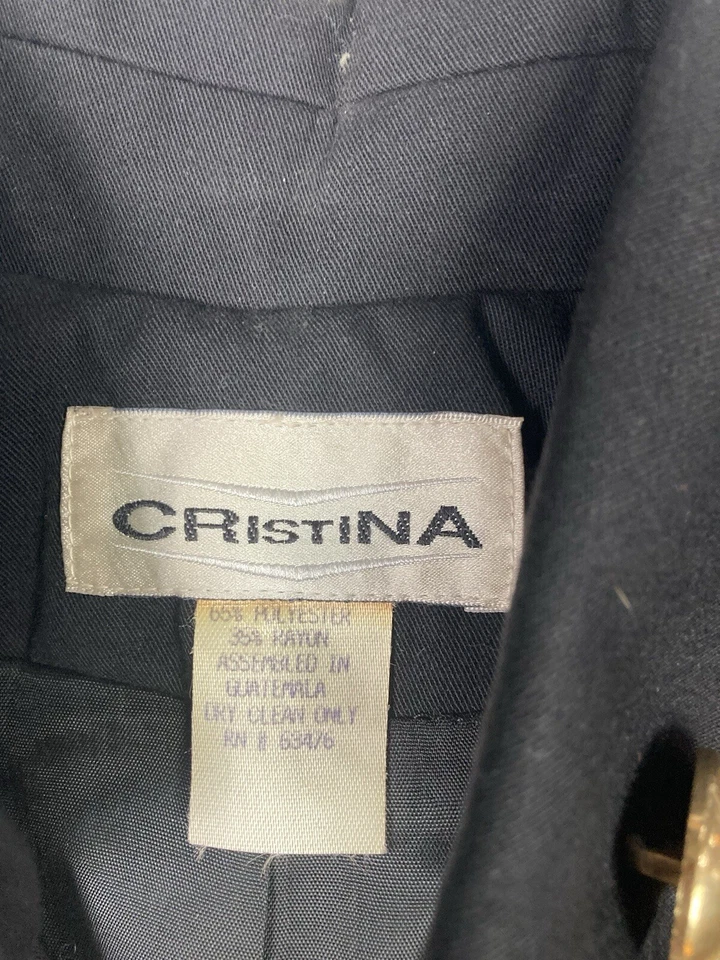 Chaqueta De Colección Cristina Mujer 12 Negro Militar Dorado Botones Steampunk Nueva Con Etiquetas Foto 2 de 4