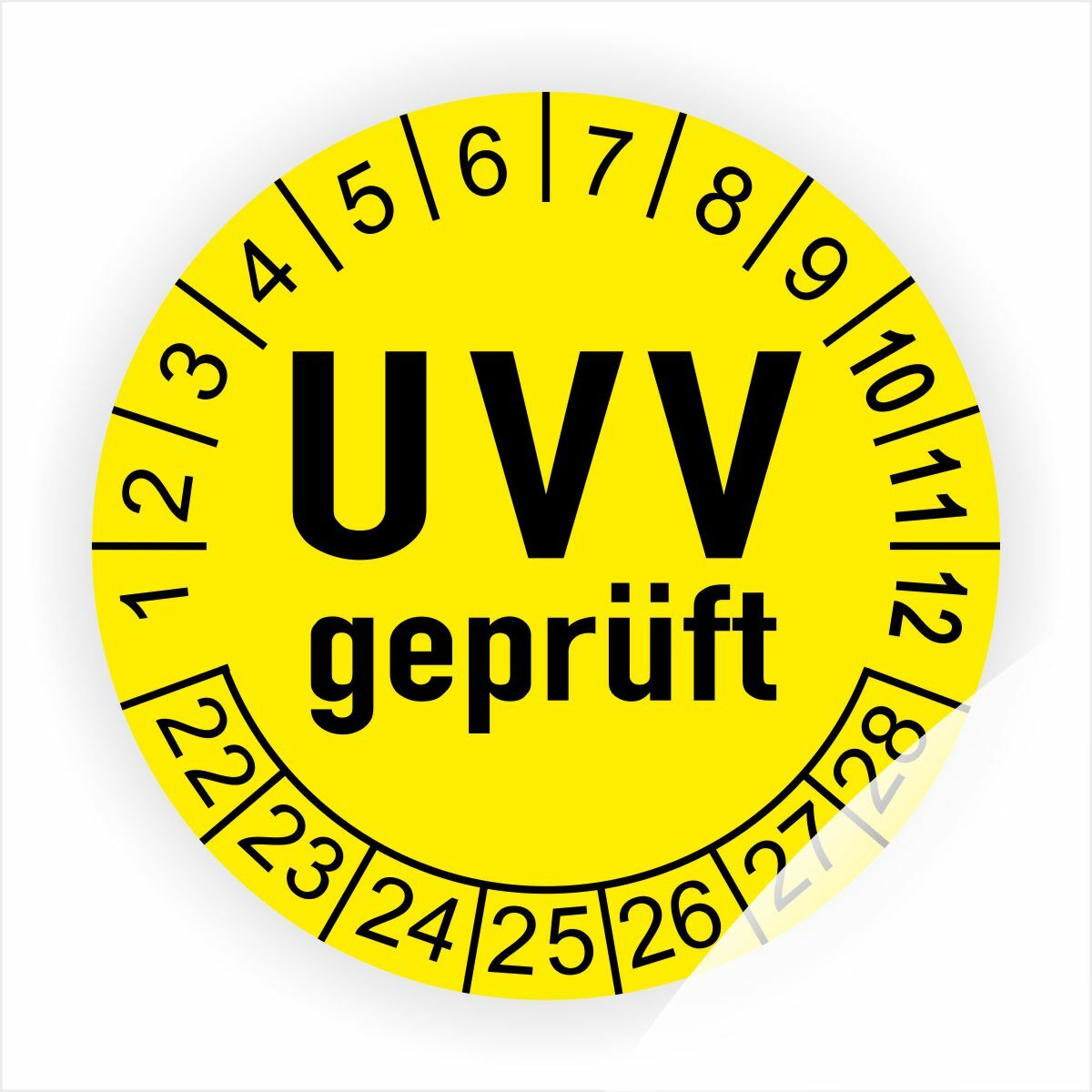 10 Stück UVV Prüfplaketten Siegel Aufkleber 2024 BGV D27, Verschiedene Größen