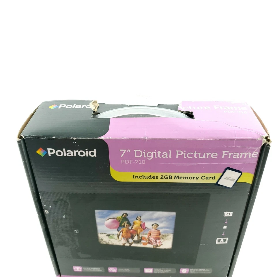 Polaroid 7" Digital Picture Frame USB Port 16:9 Ratio Resolution USA Seller - Image 2 of 4