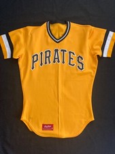 Camiseta deportiva Rawlings auténtica de los Piratas de Pittsburgh amarilla/dorada nueva de los años 80 como nueva