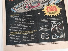 Silver Surfer NES 2 Pack Laminated Ad Hi-Score Contest Vintage 1990 Game Advert