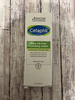 Cetaphil Face Moisturizer, Daily Oil-Free Hydrating 3 Ounce, NEW
