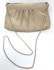 Vintage 60 s 50 s White Metal Mesh Bead Beaded Flapper Womens Handbag Purse Bag
