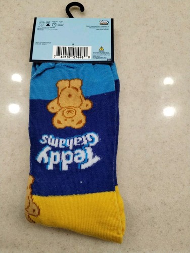 NUEVO Teddy Graham's Novedad Calcetines Locos Para Hombre Talla 6-12 Crew - Imagen 4 de 4