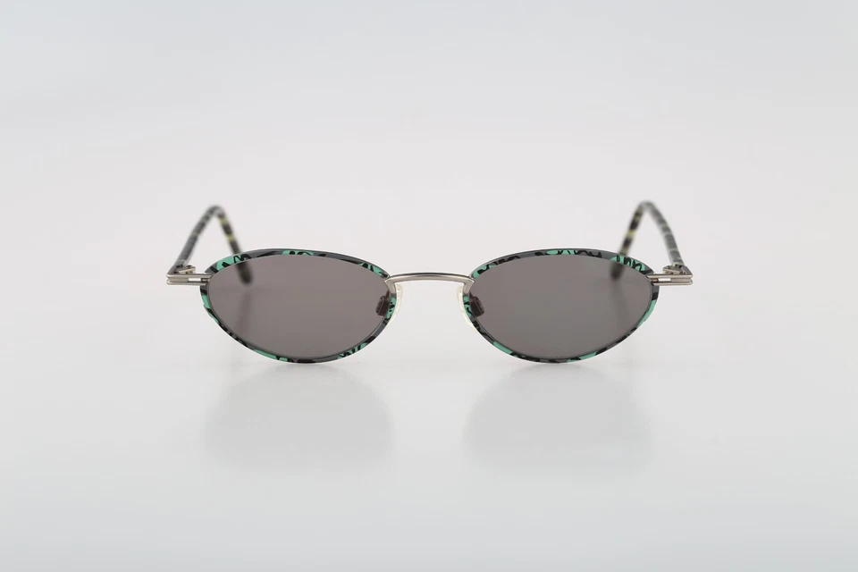Robert Rudger 1710 224 F3, Gafas de sol vintage años 90 gris y verde pequeño ojo de gato Foto 3 de 4