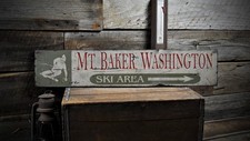 Custom Mountain Ski Area Arrow Sign - Rustic Hand Made Vintage Wooden