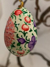 Ostereier Osterschmuck Holz Ei Blüten Blumen bunt Handarbeit Ostern 36