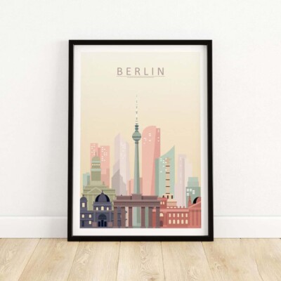 Berlin Skyline, Germany poster Choose your Size