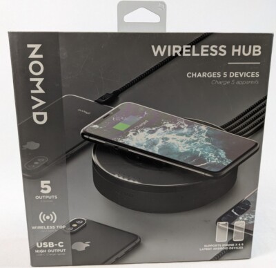 Nomad Quad USB Port Wireless Charging Hub - Black