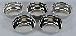 Set of (5) Sauce Condiment Bowls 5 oz Stainless Steel