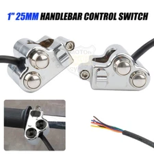 CNC Motorcycle 1'' Handlebar Horn Turn Signal Light  Control Switch For Harley
