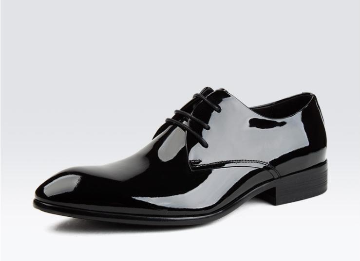 SAOLA Abito da lavoro uomo a punta in vernice con lacci glitter scarpe da sposa festa