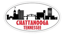 Chattanooga Tennessee Oval Bumper Sticker or Helmet Sticker D5533