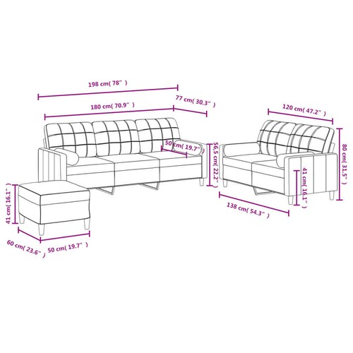 3-tlg. Sofagarnitur mit Kissen Stoff Sofa Couch Garnitur Schlaffunktion Wohnland - Bild 10 von 40