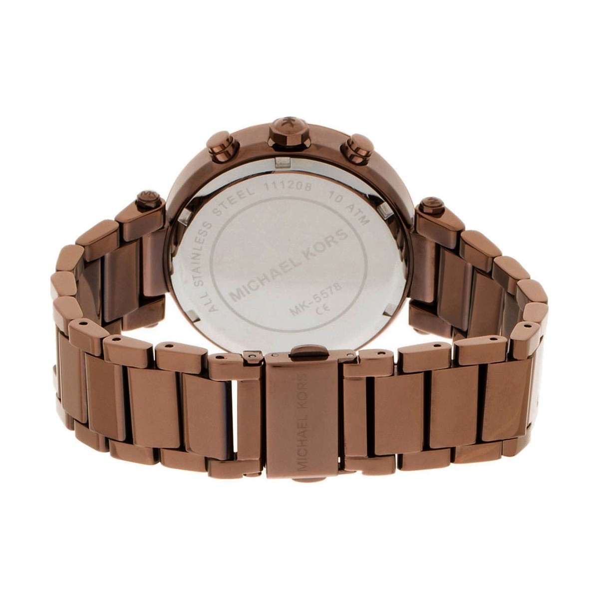 NEW MICHAEL KORS PARKER ESPRESSO BROWN S/S,CRYSTAL,CHRONO  display picture 3