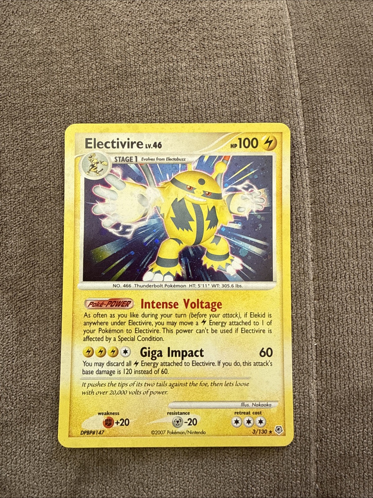 Electivire 3/130 Diamond & Pearl Holo Rare Pokemon