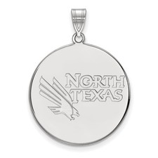 10k White Gold LogoArt University of North Texas Extra Large Disc Pendant