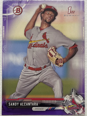2017 1st Bowman Prospects Purple #BP43 Sandy Alcantara # d 080/250 Cardinals
