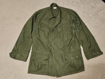 Vietnam War 1969 USGI Army Jungle Fatigue Jacket Slant Pocket