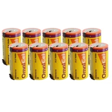 10x OmniCel ER34615 3.6V 19 Ah D High Energy Lithium Battery Tabs