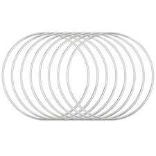 8 Pcs Silver 4.5" Dream Catcher Rings 4.7" Metal Macrame Circles Hoop