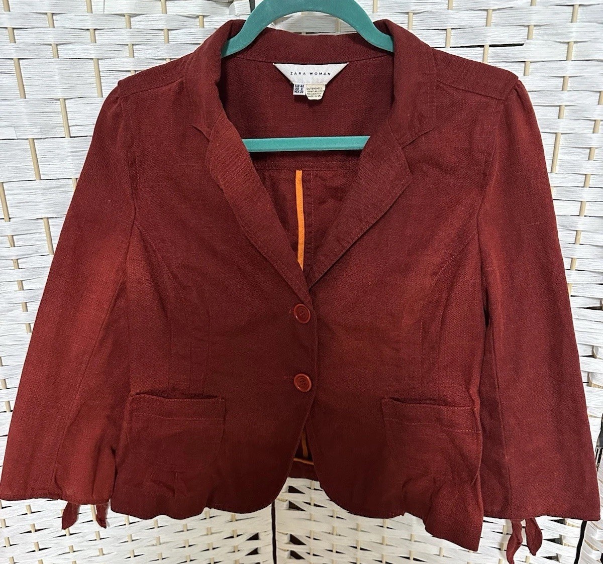 ZARA Basic, Women’s Rust Jacket Blazer Collared L… - image 1