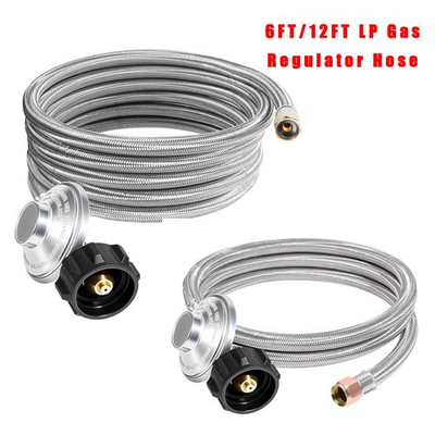 #ad 6FT 12FT LP Gas Regulator Hose QCC1 with 3 8quot; Flare for Low Pressure Appliances $26.99