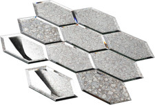Beveled Antique Mirror Tile - Peel Stick Hexagon Backsplash, 30 Pcs