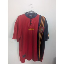 Spain 1996 Home Jersey XL Adidas Vintage Euro Soccer Football Shirt Rare