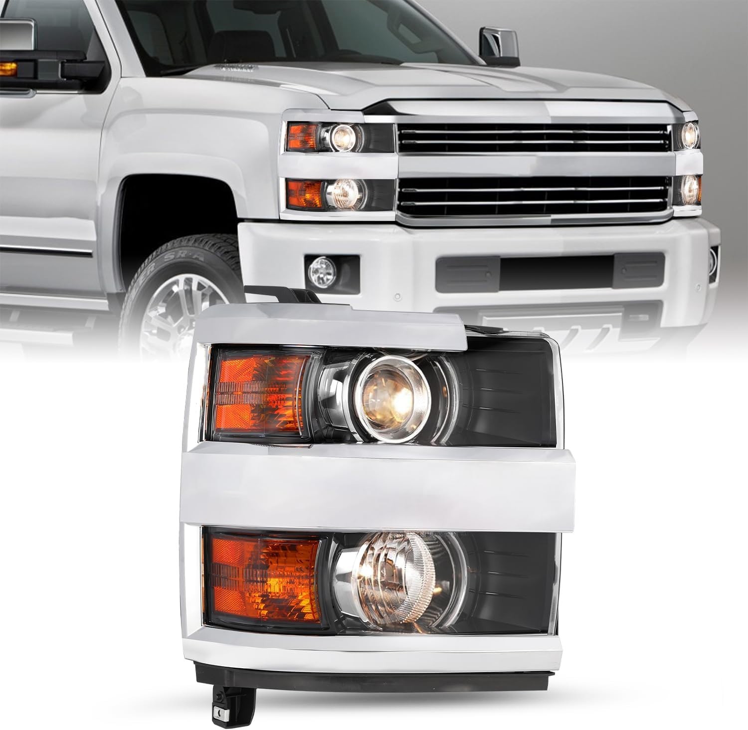 Fits 2015-2019 Chevy Silverado 2500 3500 HD Halogen Headlight Assembly Factor...