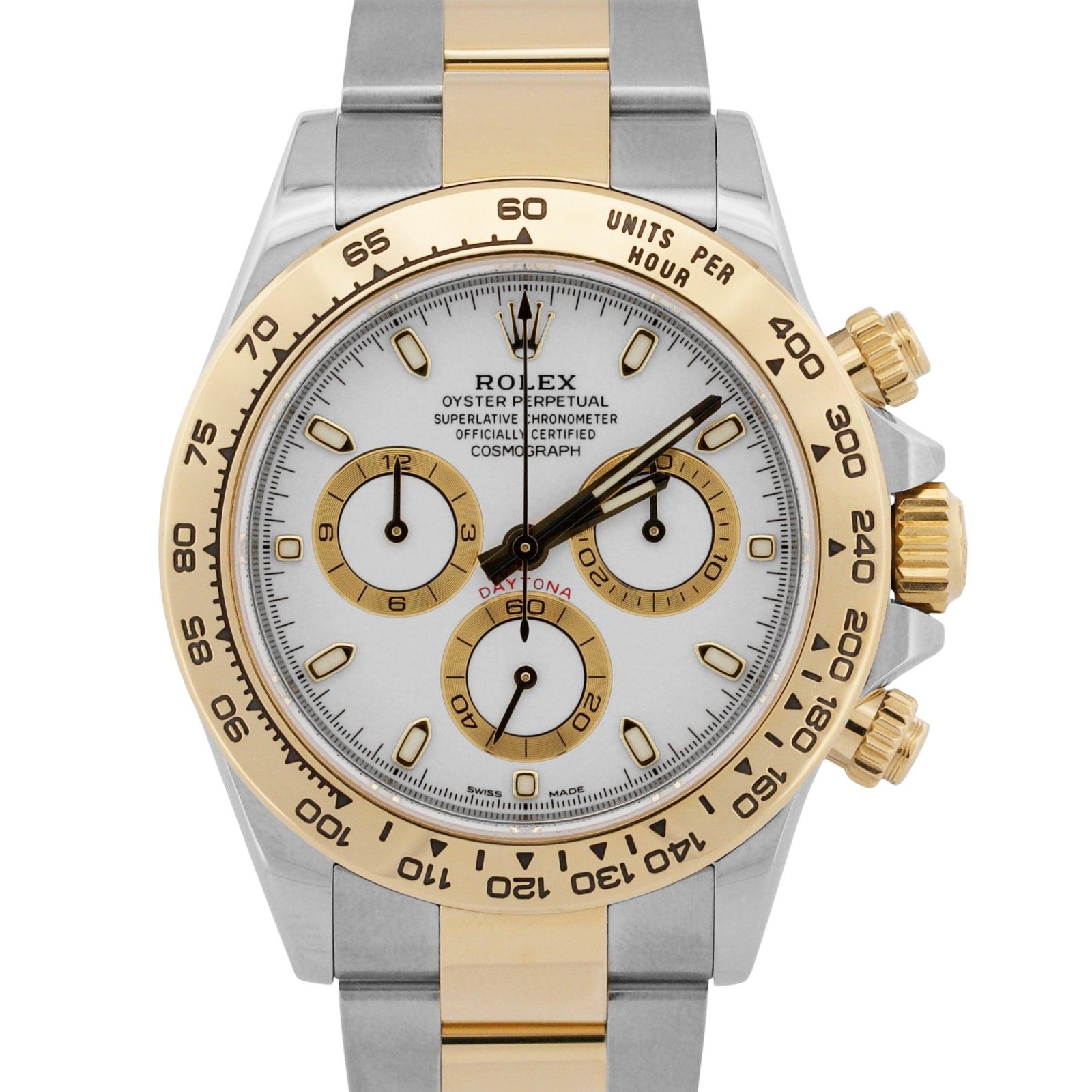 2023 PAPERS Rolex Daytona WHITE Two-Tone Stainless 18K Yellow Gold 116503 BOX