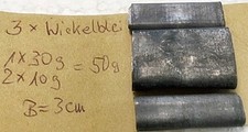 3 Wickelblei 2x 10g  1x 30g = 50g  (B=3cm, Stärke ca.= 0,3mm)