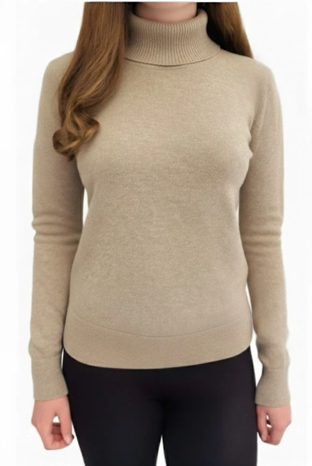 Ladies Marks Roll Neck Jumper Polo Long Sleeved Wool Blend Super Soft Sweater - Image 3 of 4