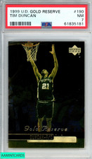 1999 UPPER DECK GOLD RESERVE TIM DUNCAN #190 SAN ANTONIO SPURS HOF PSA 7 NM
