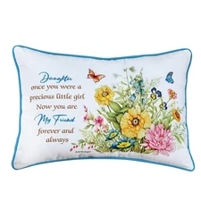 Floral Daughter Now My Friend Sentimental Accent Pillow