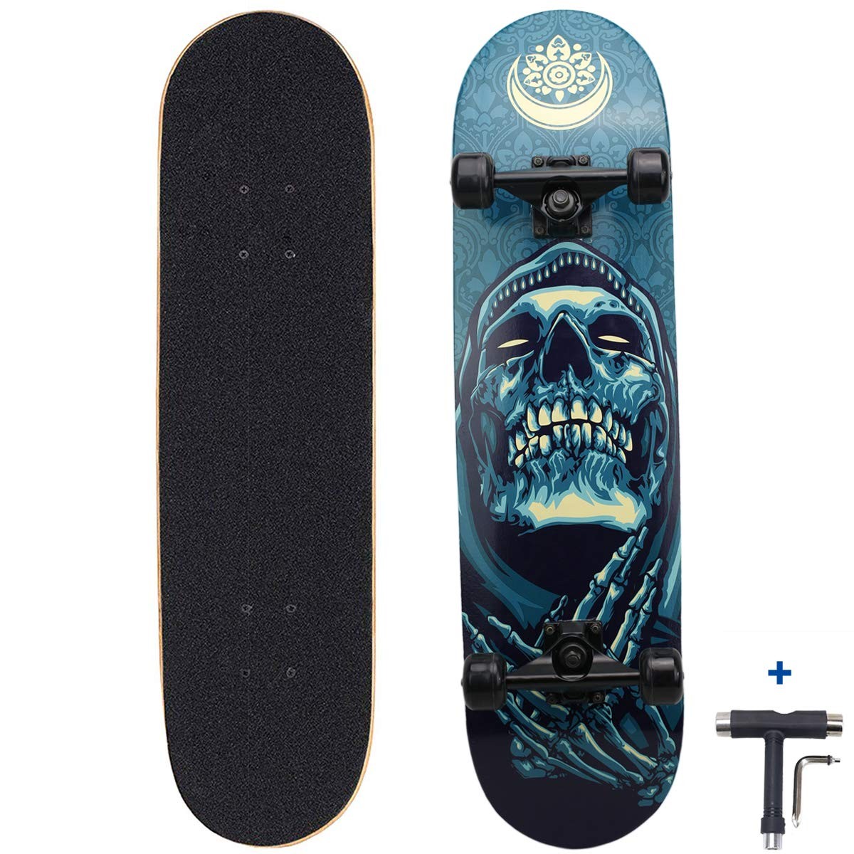Complete,7 Layer Maple Wood Double Kick Concave
