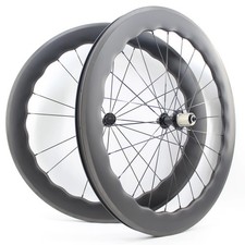 700C Carbon Fiber Road Bike Wave Shape Clincher Tubeless Wheelset V Brake