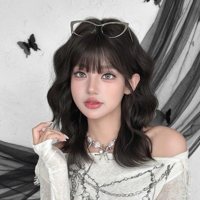 Shoulder Length Egg Curl Medium Wavy Wig Full Head High Quality Synthetic Wig