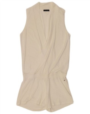 Tommy Hilfiger Damen Playsuit ärmellos UK 10 Small weiß Baumwolle AW29