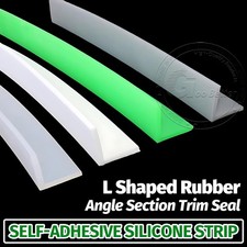 L Shaped Rubber Angle Section Rubber Trim Seal 8x8mm to 60x60mm Priced Per Metre