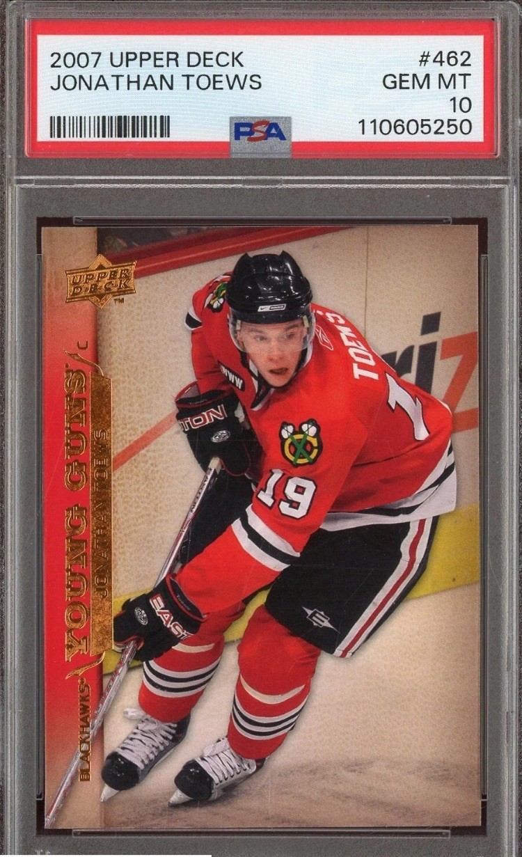 Jonathan Toews 2007 Upper Deck Young Guns #462 RC PSA 10 Blackhawks Legend