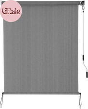 Outdoor Sunshade Roller Shades 72" W X 72" H, Cordless Roll up Shade Blinds Priv