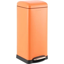 Betty Retro 8-Gallon Step-Open Trash Can with Soft-Close Lid, Fingerprint 