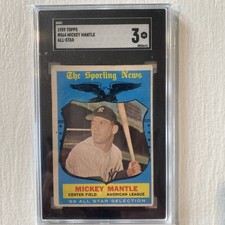 1959 TOPPS ALL-STAR #564 MICKEY MANTLE YANKEES HOF SGC 3 VG POP 256