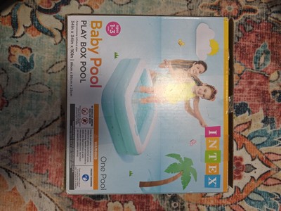Intex Pool Play Box Pool Light Blue Inflatable Floor 1-3 yrs 34 x34 10 