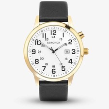 Sekonda Easy Reader Black  Gold Plated Watch 30127