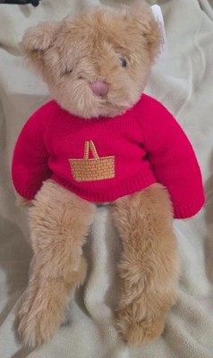 RUSS CARESS SOFT PETS TEDDY BEAR W/ PICNIC BASKET ON SWEATER BEAR